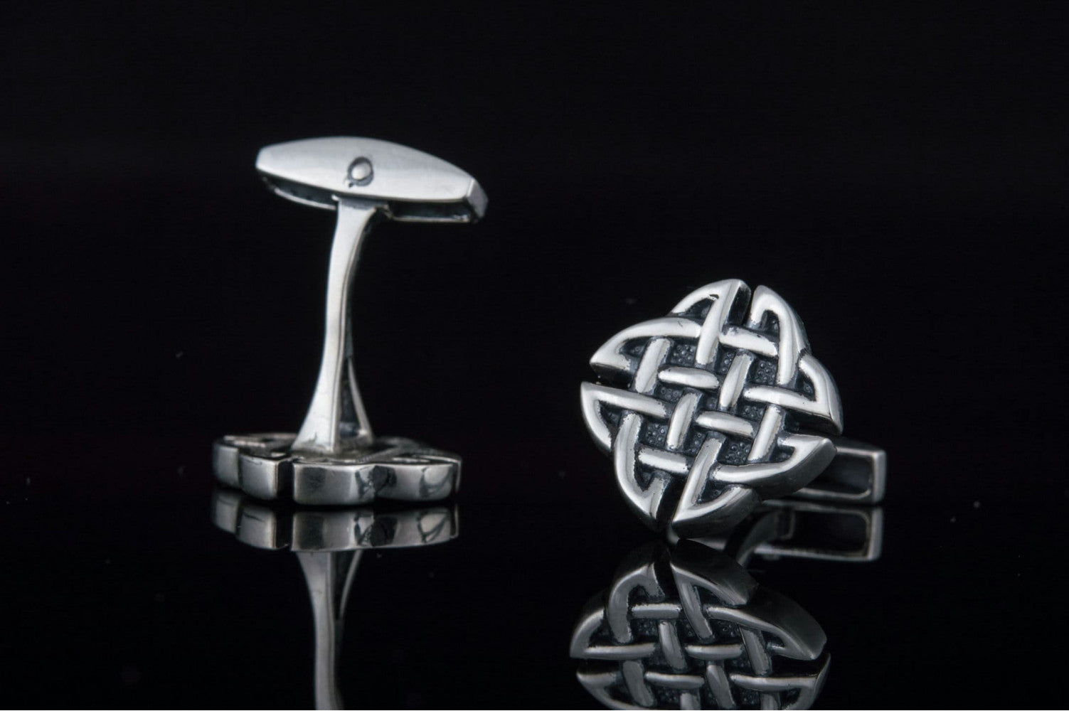 Unique Cufflinks with Ornament Sterling Silver Handmade Jewelry V02