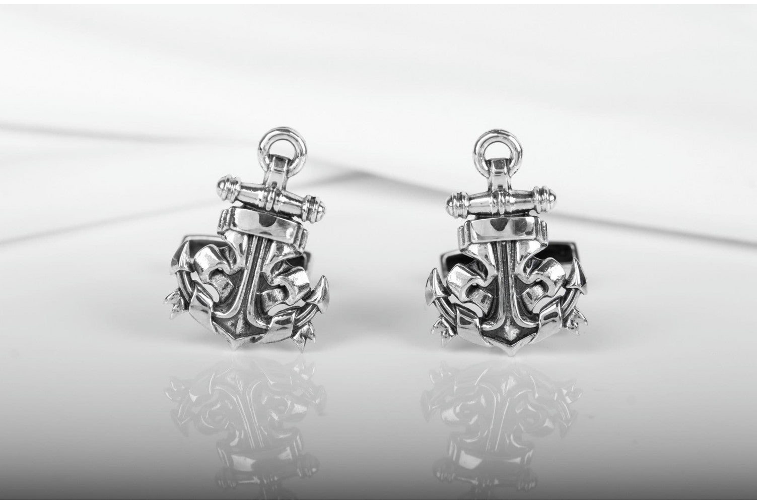 Unique 925 Silver Anchor Cufflinks, Unique handmade Sailor Jewelry