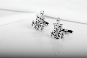 Unique 925 Silver Anchor Cufflinks, Unique handmade Sailor Jewelry - vikingworkshop