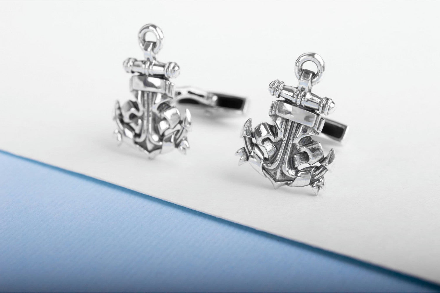 Unique 925 Silver Anchor Cufflinks, Unique handmade Sailor Jewelry - vikingworkshop