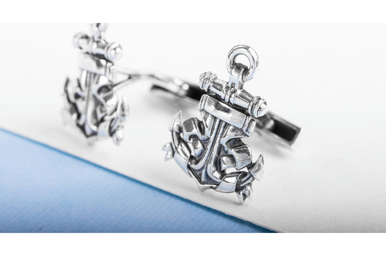 Unique 925 Silver Anchor Cufflinks, Unique handmade Sailor Jewelry - vikingworkshop