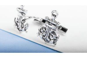 Unique 925 Silver Anchor Cufflinks, Unique handmade Sailor Jewelry - vikingworkshop