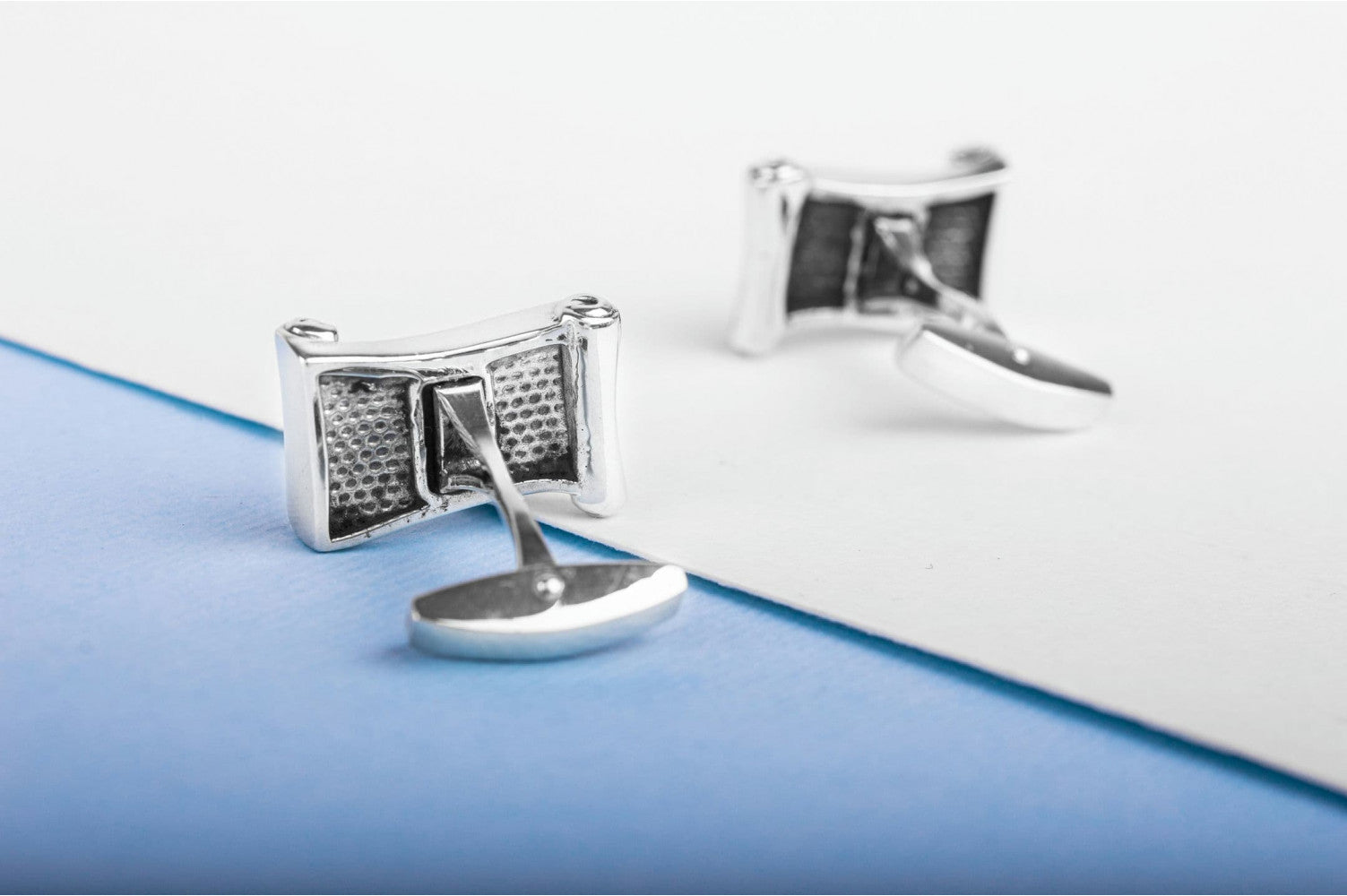 925 Silver Masonic Cufflinks with G Symbol on Scroll, Unique handmade jewelry - vikingworkshop