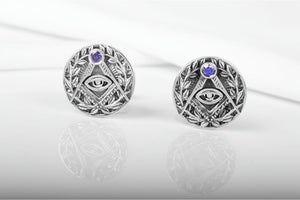 Sterling Silver Masonic Cufflinks with Eye of providence, Unique handmade jewelry - vikingworkshop