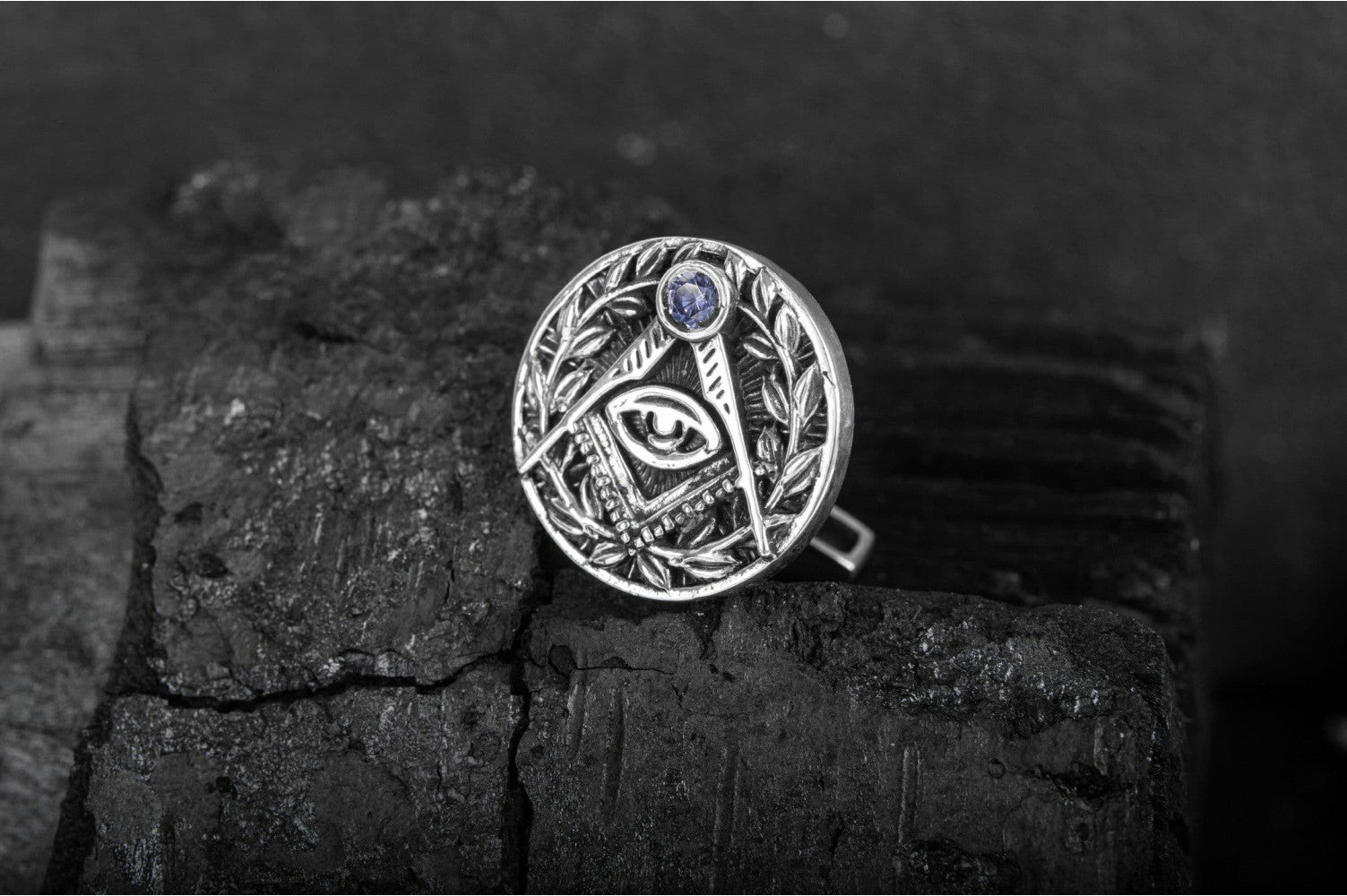 Sterling Silver Masonic Cufflinks with Eye of providence, Unique handmade jewelry - vikingworkshop