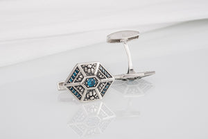 Unique Fashion Cufflinks with gems, handmade sterling silver jewelry - vikingworkshop