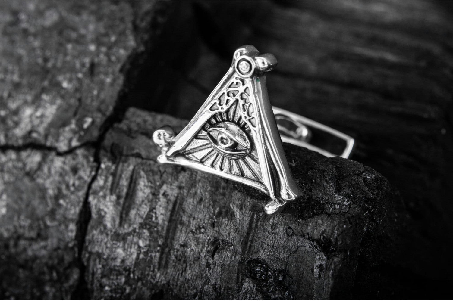 925 Silver Masonic Cufflinks with Eye of Providence, unique handmade jewelry - vikingworkshop