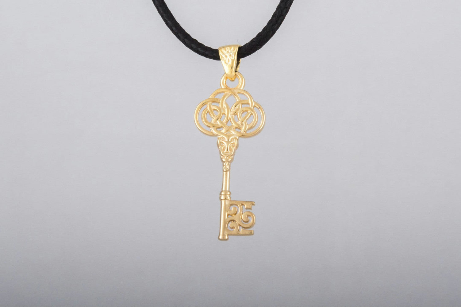 14K Gold Key Pendant Handmade Unque Jewelry - vikingworkshop