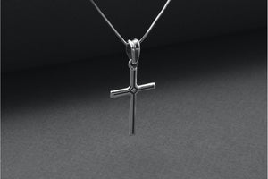 Sterling Silver Cross Pendant, Handmade Christian Jewelry - vikingworkshop