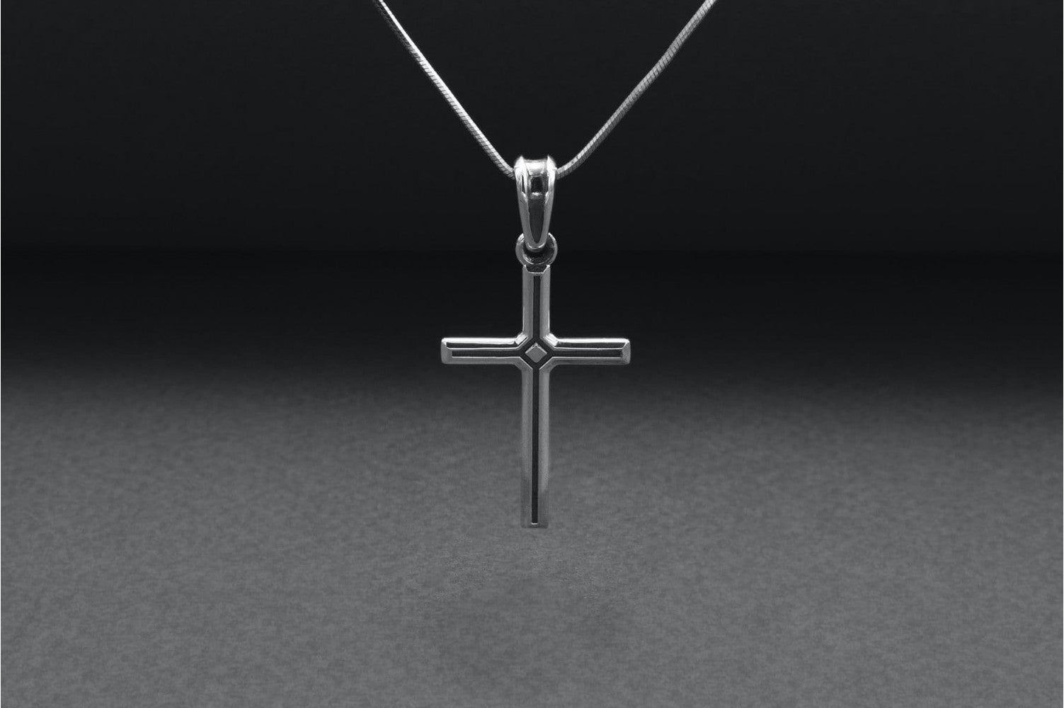 Sterling Silver Cross Pendant, Handmade Christian Jewelry - vikingworkshop