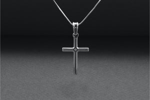 Sterling Silver Cross Pendant, Handmade Christian Jewelry - vikingworkshop