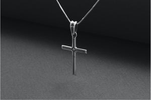 Sterling Silver Cross Pendant, Handmade Christian Jewelry - vikingworkshop