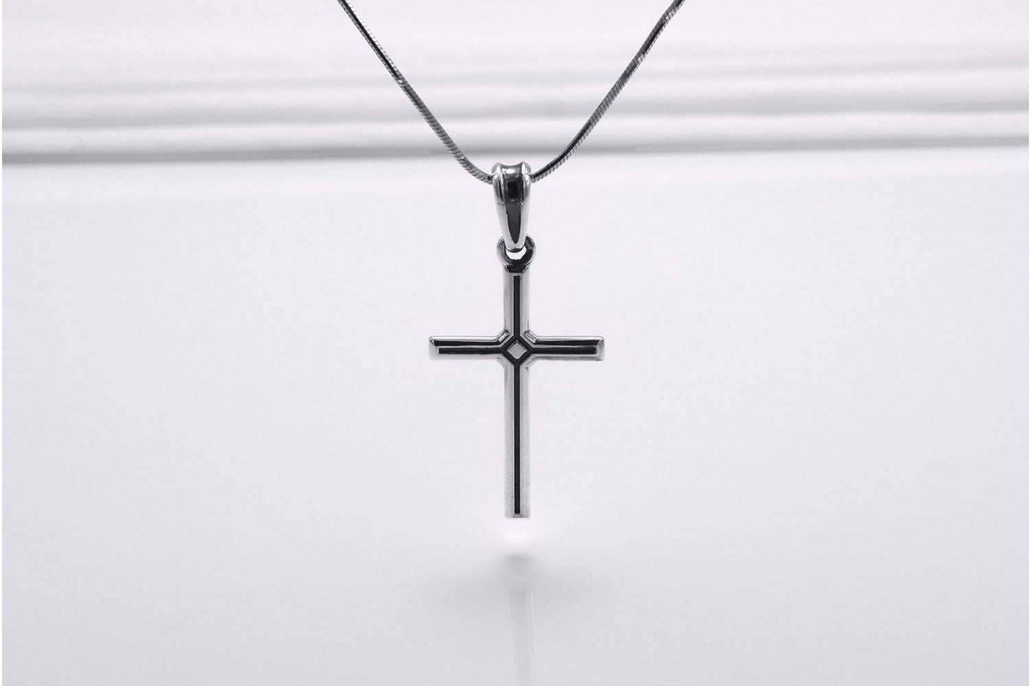 Sterling Silver Cross Pendant, Handmade Christian Jewelry - vikingworkshop