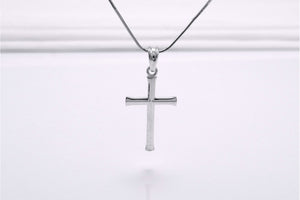 925 Silver Smooth Cross Pendant, Handmade Christian Jewelry - vikingworkshop