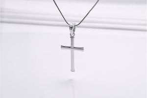 925 Silver Smooth Cross Pendant, Handmade Christian Jewelry - vikingworkshop