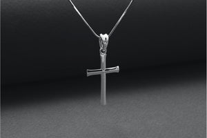 925 Silver Smooth Cross Pendant, Handmade Christian Jewelry - vikingworkshop