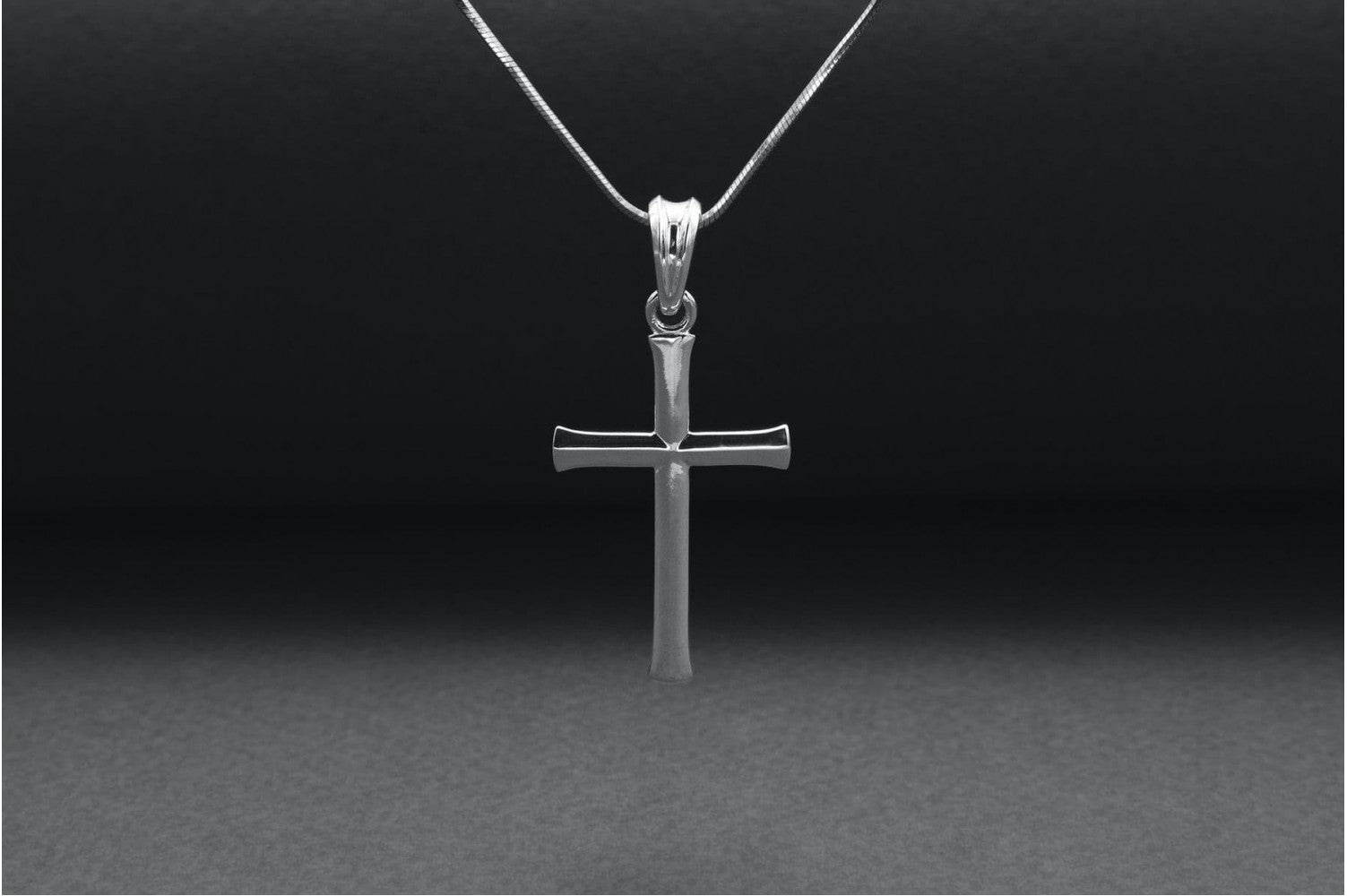 925 Silver Smooth Cross Pendant, Handmade Christian Jewelry - vikingworkshop