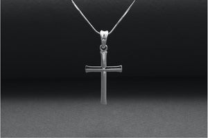 925 Silver Smooth Cross Pendant, Handmade Christian Jewelry - vikingworkshop