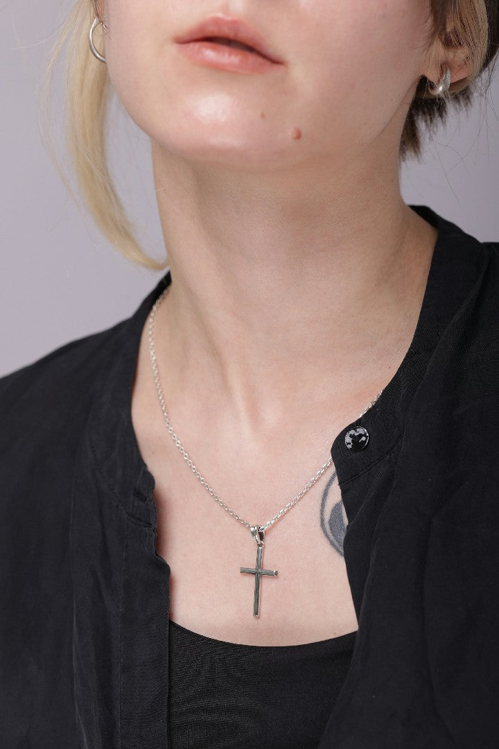 Minimalistic Cross Pendant, 925 silver - vikingworkshop