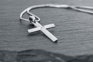 Simple Cross Pendant, 925 Silver - vikingworkshop