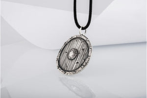 Old Viking Shield Sterling Silver Pendant - vikingworkshop