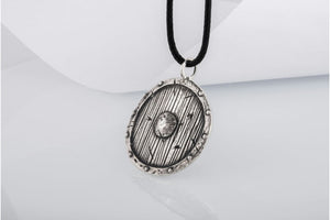 Old Viking Shield Sterling Silver Pendant - vikingworkshop