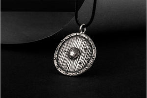 Old Viking Shield Sterling Silver Pendant - vikingworkshop