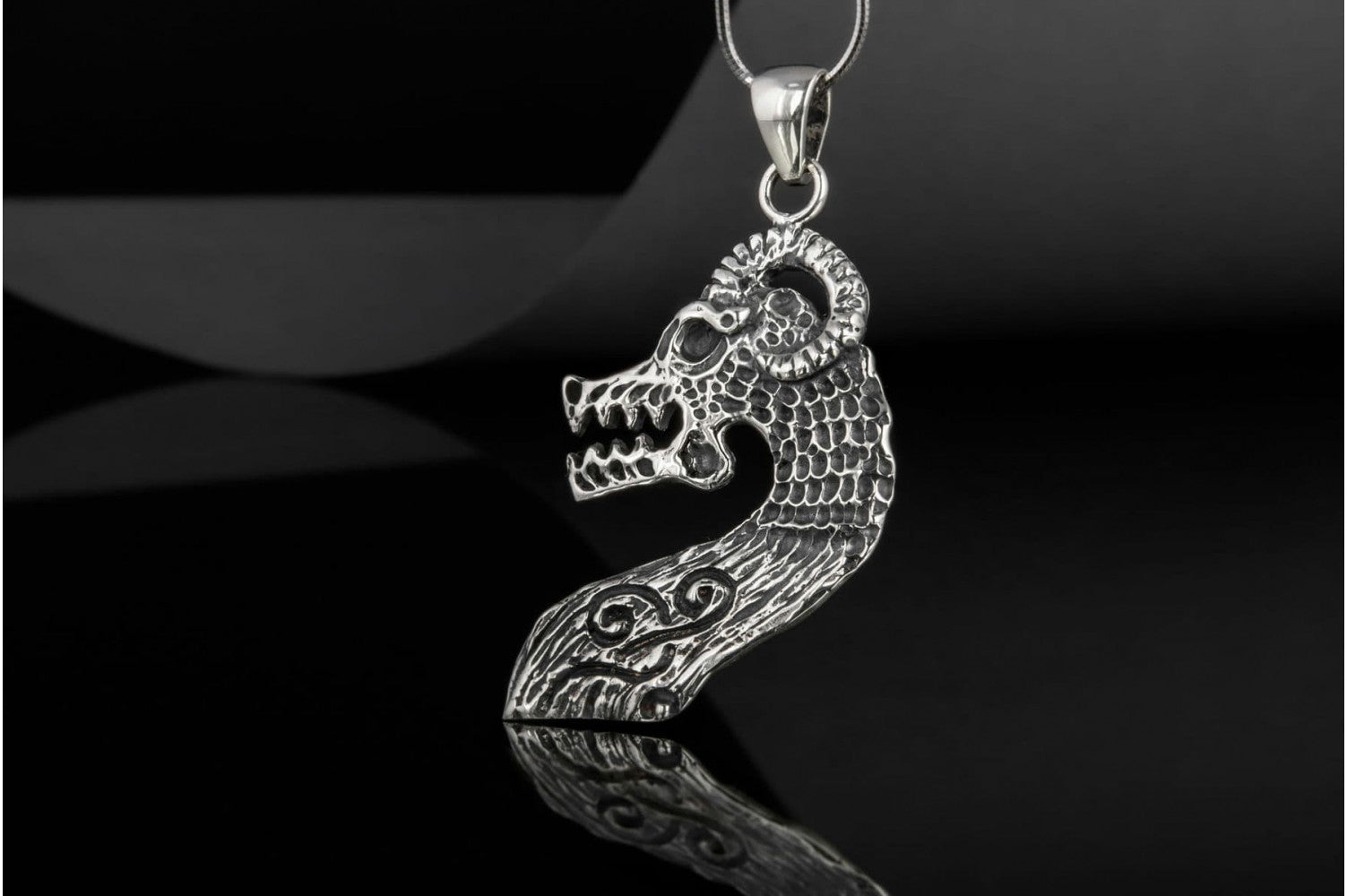 Drakkar Pendant Sterling Silver Unique Viking Ship Necklace - vikingworkshop