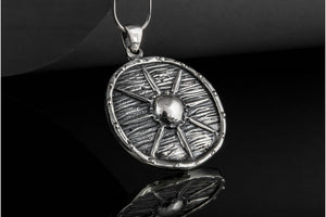 Vikings Shield Pendant Unique Sterling Silver Viking Necklace - vikingworkshop