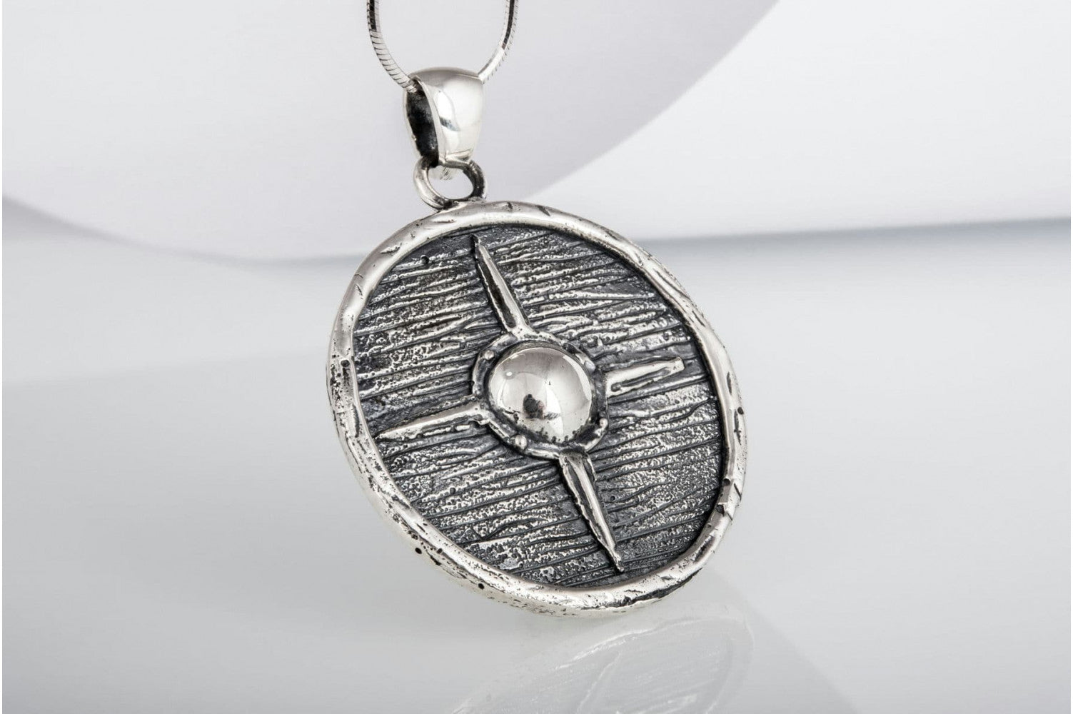 Vikings Shield Necklace Unique Sterling Silver Viking Pendant - vikingworkshop