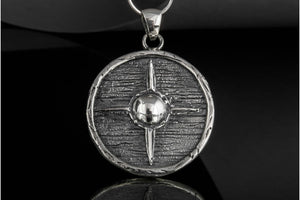 Vikings Shield Necklace Unique Sterling Silver Viking Pendant - vikingworkshop