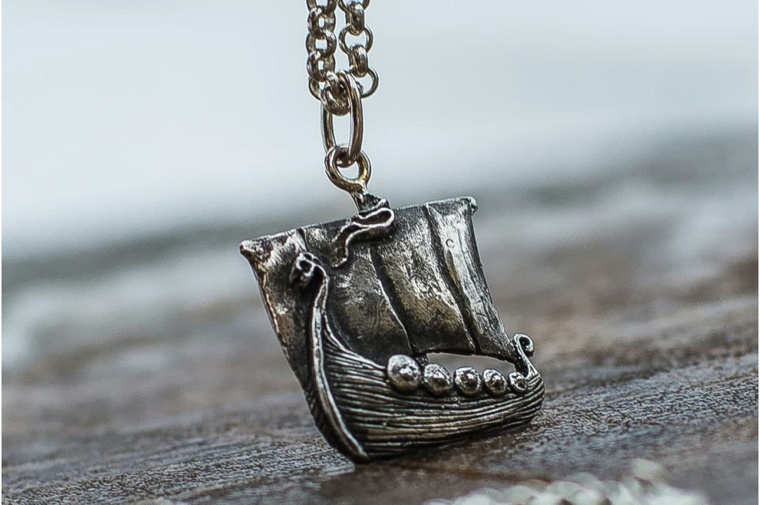 Viking Ship Pendant Sterling Silver Handmade Jewelry - vikingworkshop