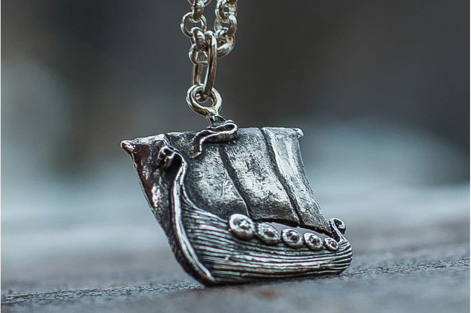 Viking Ship Pendant Sterling Silver Handmade Jewelry - vikingworkshop