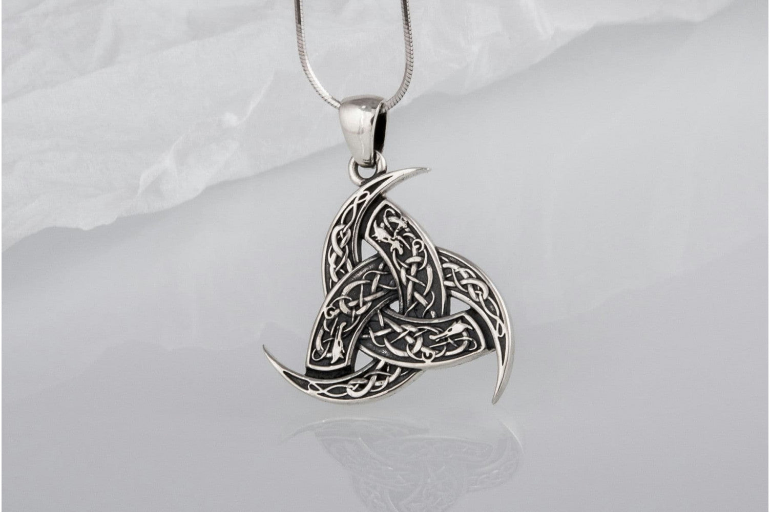 Odin Horn Pendant Sterling Silver Unique Jewelry - vikingworkshop