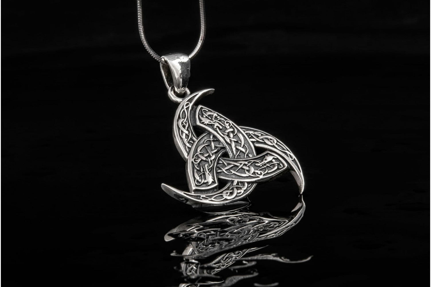 Odin Horn Pendant Sterling Silver Unique Jewelry - vikingworkshop