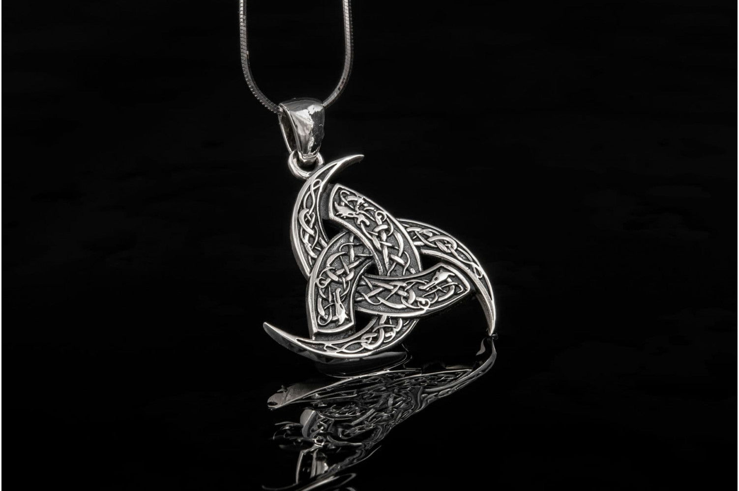 Odin Horn Pendant Sterling Silver Unique Jewelry - vikingworkshop