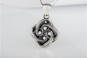 Celtic Knot Ornament Sterling Silver Pagan Pendant - vikingworkshop