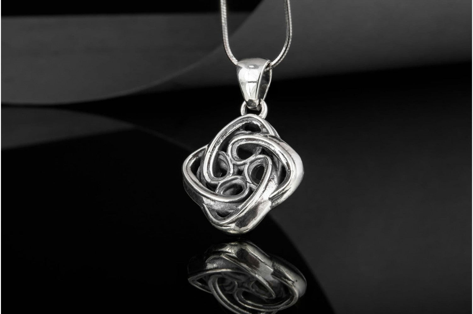 Celtic Knot Ornament Sterling Silver Pagan Pendant - vikingworkshop