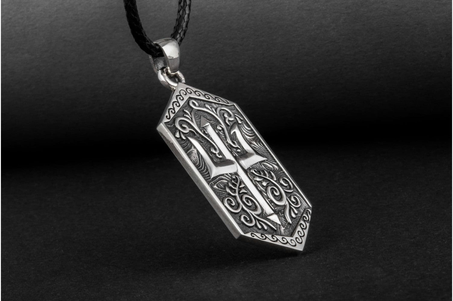 Trident Symbol Pendant Sterling Silver Pagan Jewelry - vikingworkshop