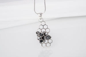 Unique Pendant with Bee Symbol Sterling Silver Handcrafted Jewelry - vikingworkshop