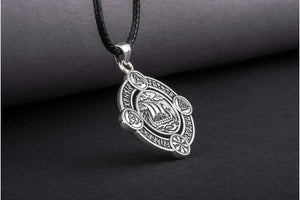 Drakkar Pendant with Norse Symbols Sterling Silver Viking Jewelry - vikingworkshop