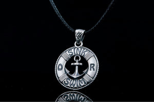 Sailor Lifebuoy Pendant Sterling Silver Jewelry - vikingworkshop