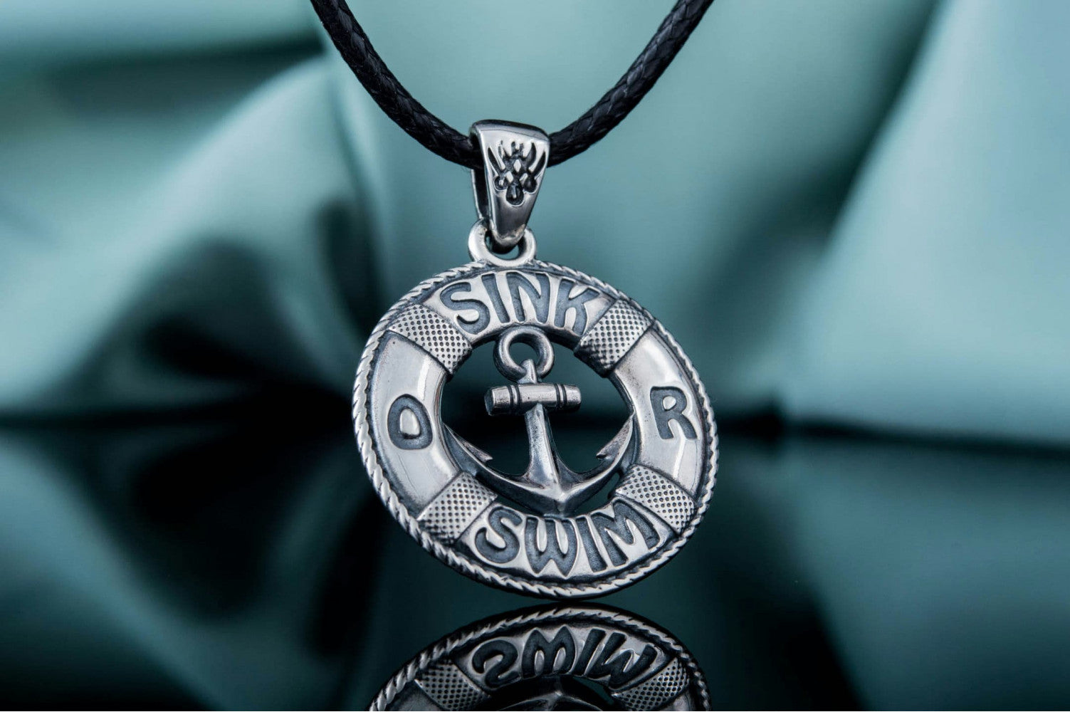 Sailor Lifebuoy Pendant Sterling Silver Jewelry - vikingworkshop