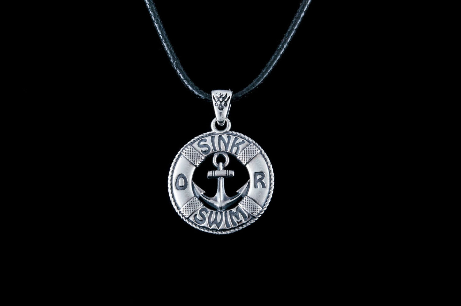 Sailor Lifebuoy Pendant Sterling Silver Jewelry - vikingworkshop