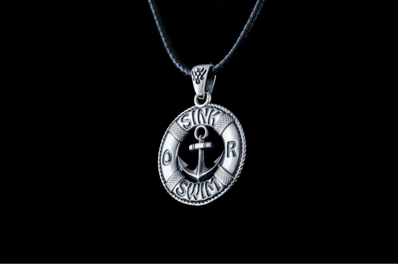 Sailor Lifebuoy Pendant Sterling Silver Jewelry - vikingworkshop