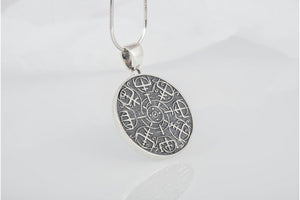 Vegvisir Symbol Pendant Sterling Silver Norse Jewelry - vikingworkshop