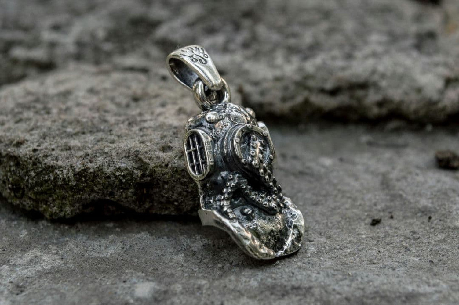 Atmospheric Diving Suit Pendant Sterling Silver Jewelry - vikingworkshop