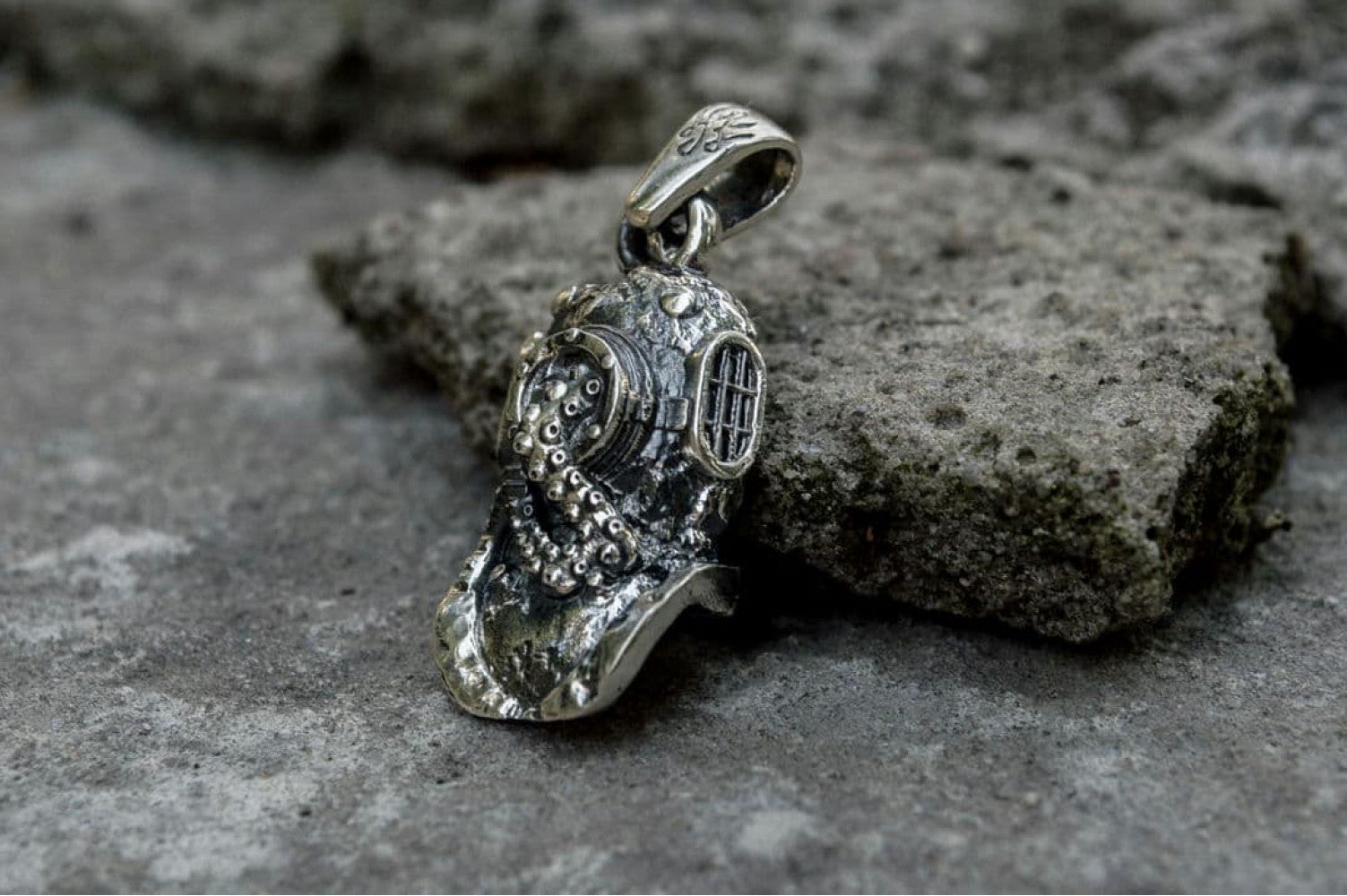 Atmospheric Diving Suit Pendant Sterling Silver Jewelry - vikingworkshop