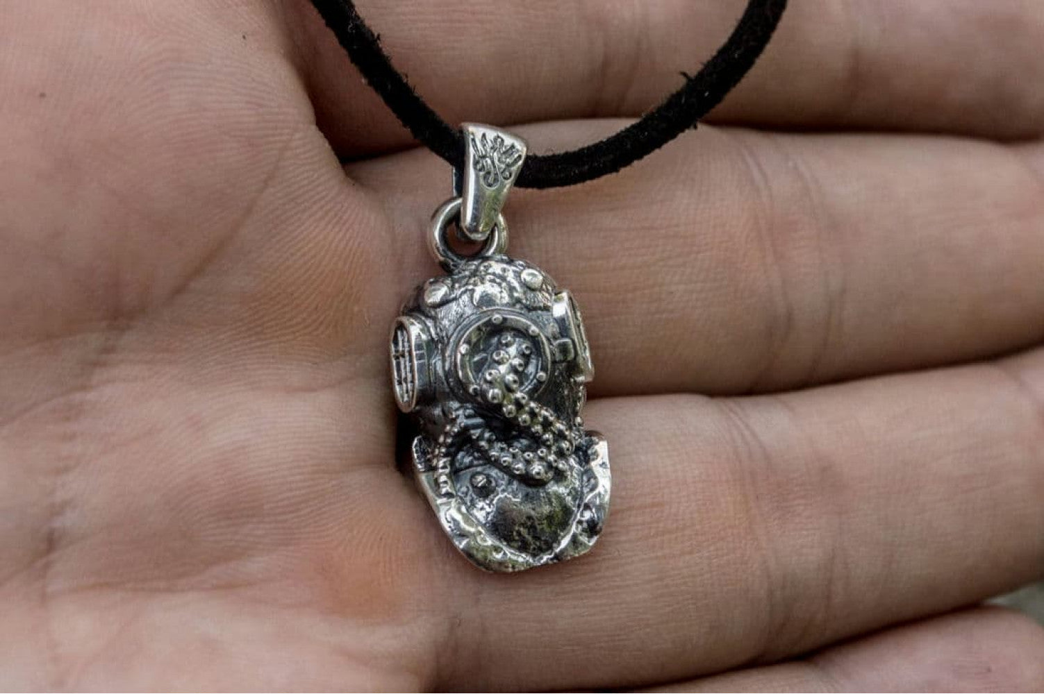 Atmospheric Diving Suit Pendant Sterling Silver Jewelry - vikingworkshop