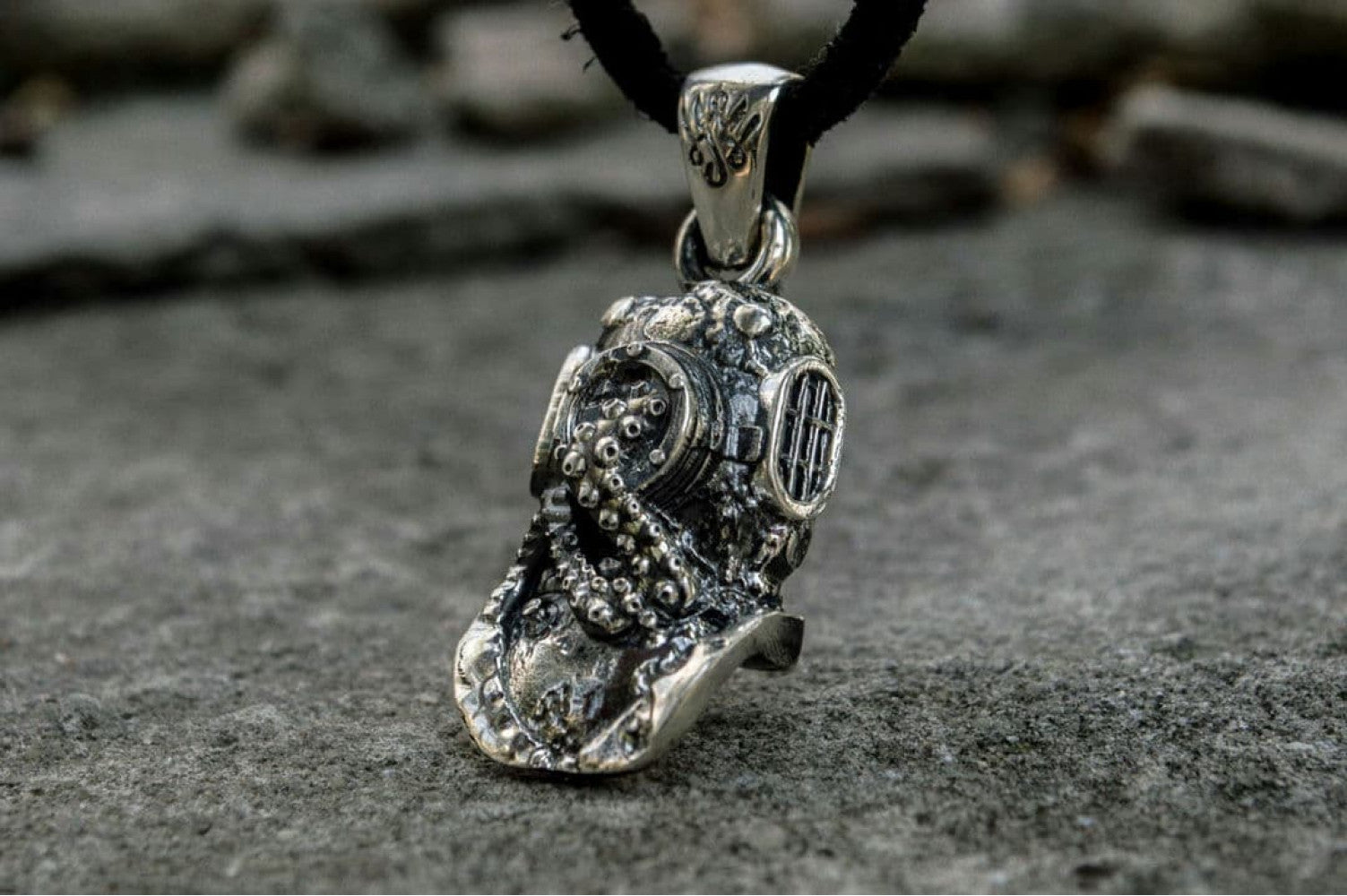 Atmospheric Diving Suit Pendant Sterling Silver Jewelry - vikingworkshop